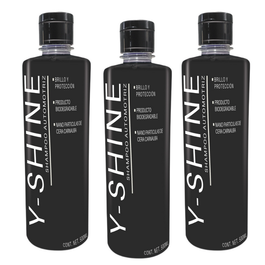 KIT DE 3 Y-SHINE | Shampoo Automotriz Biodegradable con Cera Carnauba | Brillo, Limpieza Profunda y Protección para tu Auto